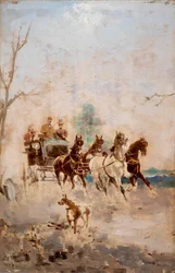 Walk with a Four-Horse Carriage